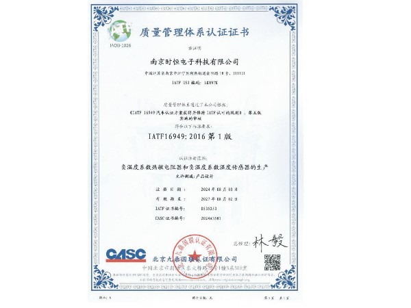 AG娱乐电子通过ISO/TS 16949认证（中文）
